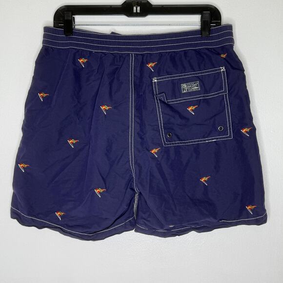 Polo Ralph Lauren Swim Trunks Mens Medium Nautical Flag Board Shorts Beach - Picture 5 of 6